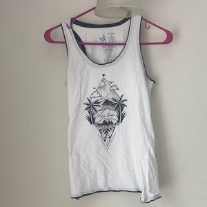 White Graphic Tank Top